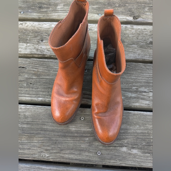 J. Crew Parker Ankle Boots Vachetta Leather Chestnut brown size 6.5 - Picture 2 of 8